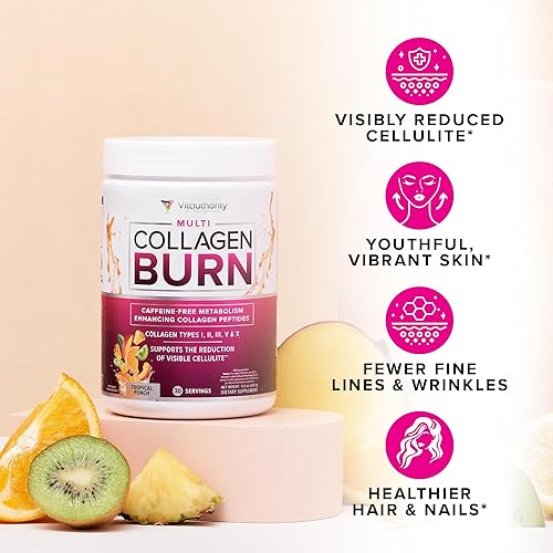 Miniatura 5 de Vitauthority Multi colágeno quemado sin sabor péptidos de proteína hidrolizados con ácido hialurónico y péptidos de colágeno múltiple en polvo para