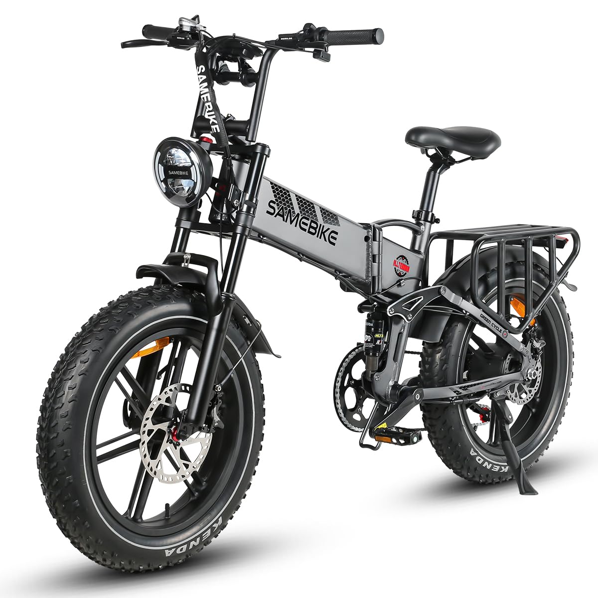 SAMEBIKE Fat Tire Bicicletta Elettrica per Adulti 20"×4.0",Pieghevole Bici Elettrica,Mountain Beach Snow Ebike Adulto,Batteria Rimovibile 48V17AH,Bici Elettriche per 7 Velocità