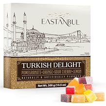 Eastanbul Turkish Delight, Turkish Delights Candy Assorted Flavor, 10.5oz