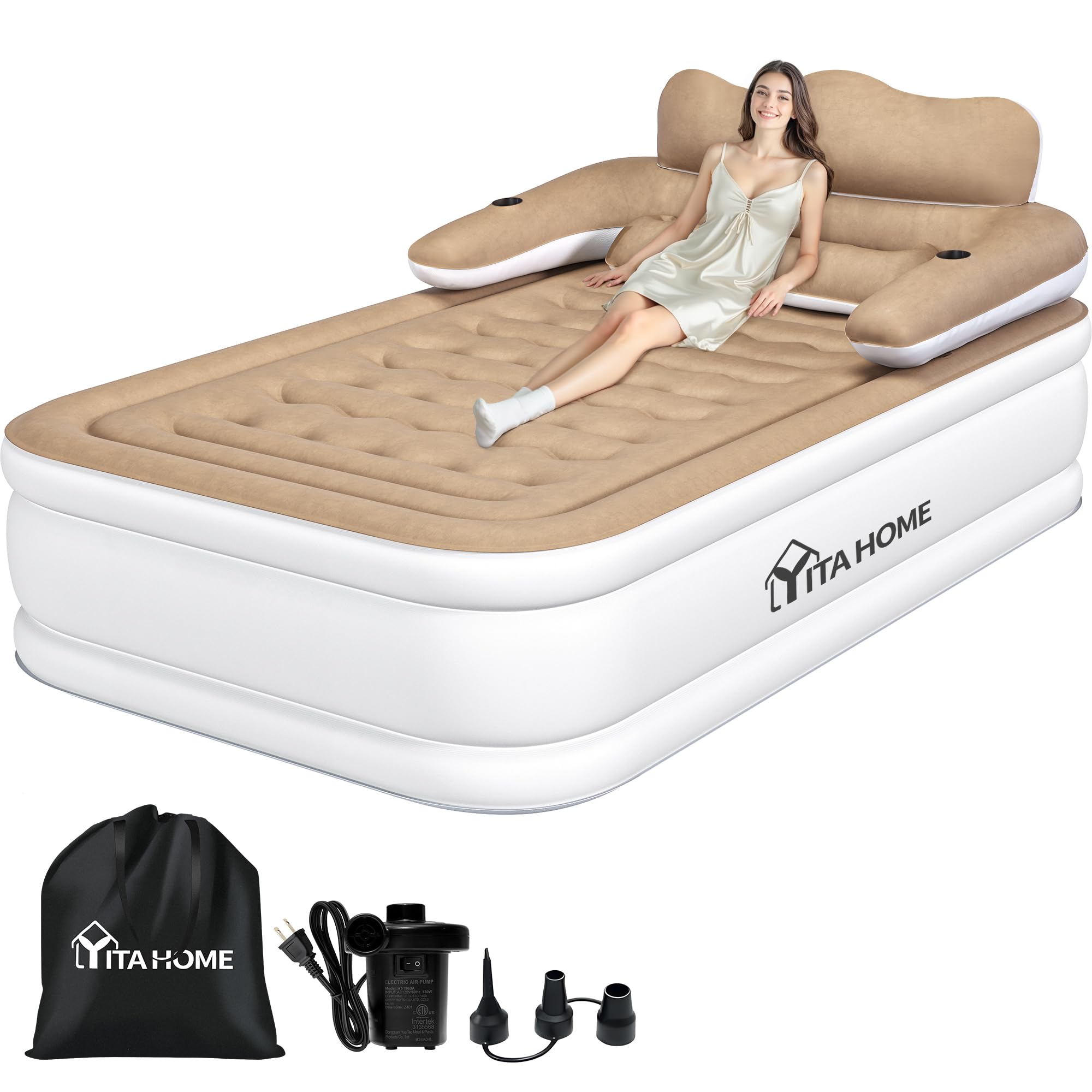 Amazon.com: YITAHOME FullXL Size Air Mattress with Headboard and