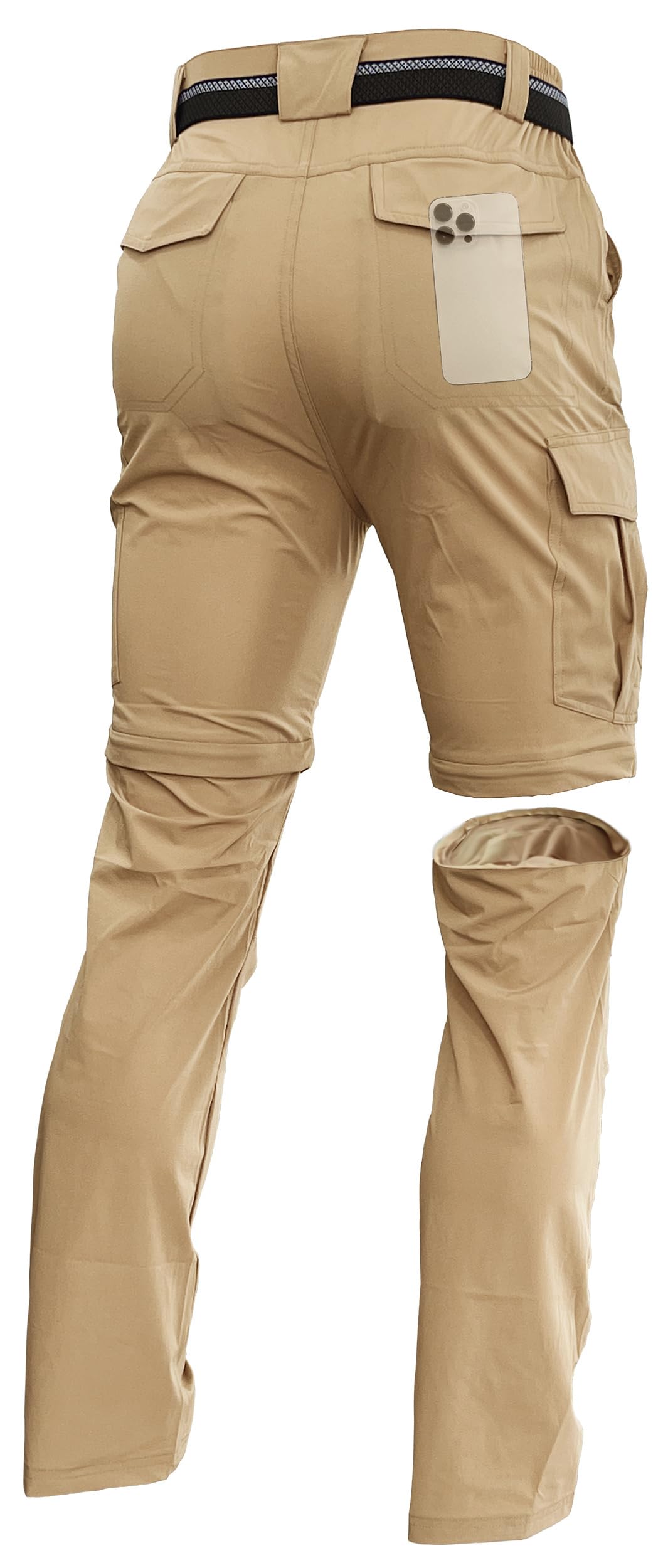 Pantalones de senderismo ligeros para hombre, con cremallera, convertibles, de secado rápido, para pesca, camping, viajes, safari, al aire libre
