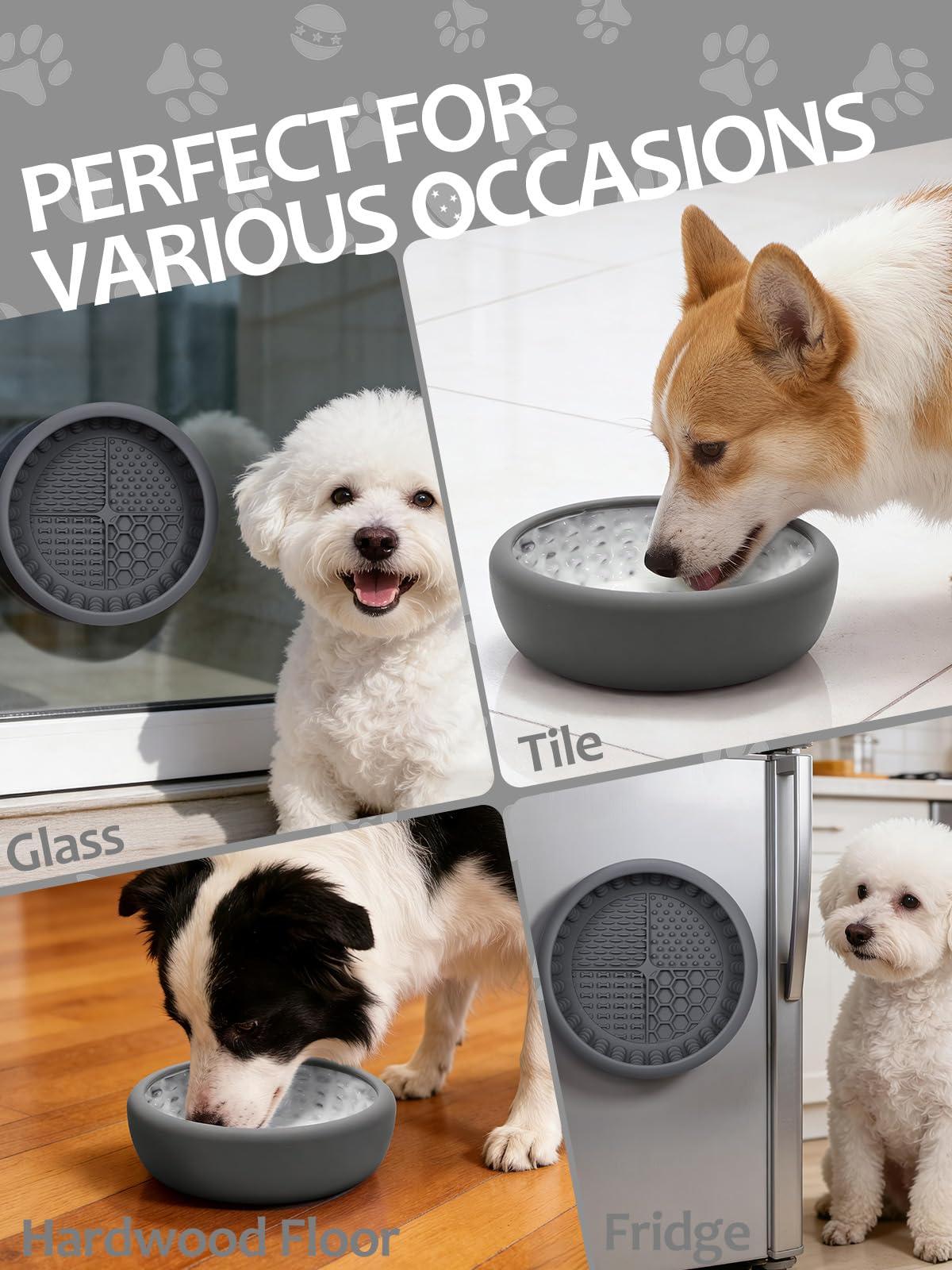 Ciotola per leccare cani con spazzola e raschietto, tappetino per leccare l'ansia per cani, antiscivolo, per leccare il congelamento, ciotola per distrazione, silicone senza BPA, lavabile in