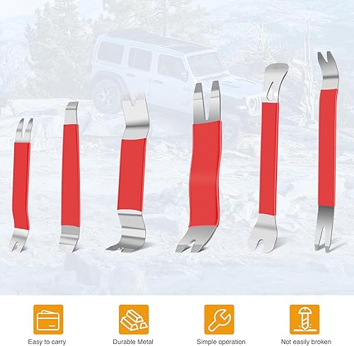 Miniatura 76 de GOOACC Kit de 5 piezas de herramientas para remover los clips de molduras de puertas y tablero de audio del automóvil sin rayar Azul