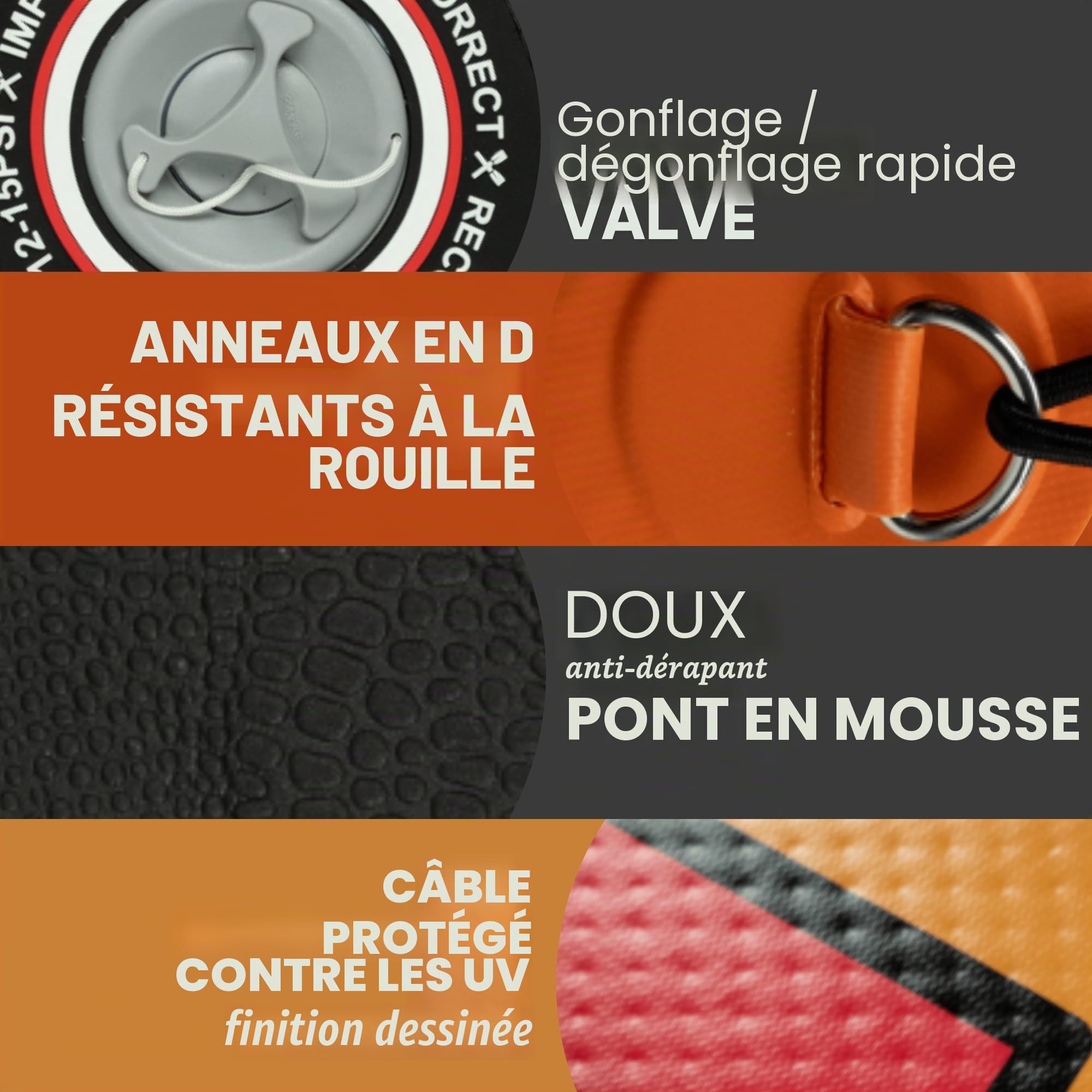 MATCHU - Paddle Gonflable - Stand Up Paddle - Ensemble Complet - Gonflable - Antidérapant - 320x81x15 CM - Capacité de Charge: 150 KG - pour 2 Personnes - pour Adultes et Enfants
