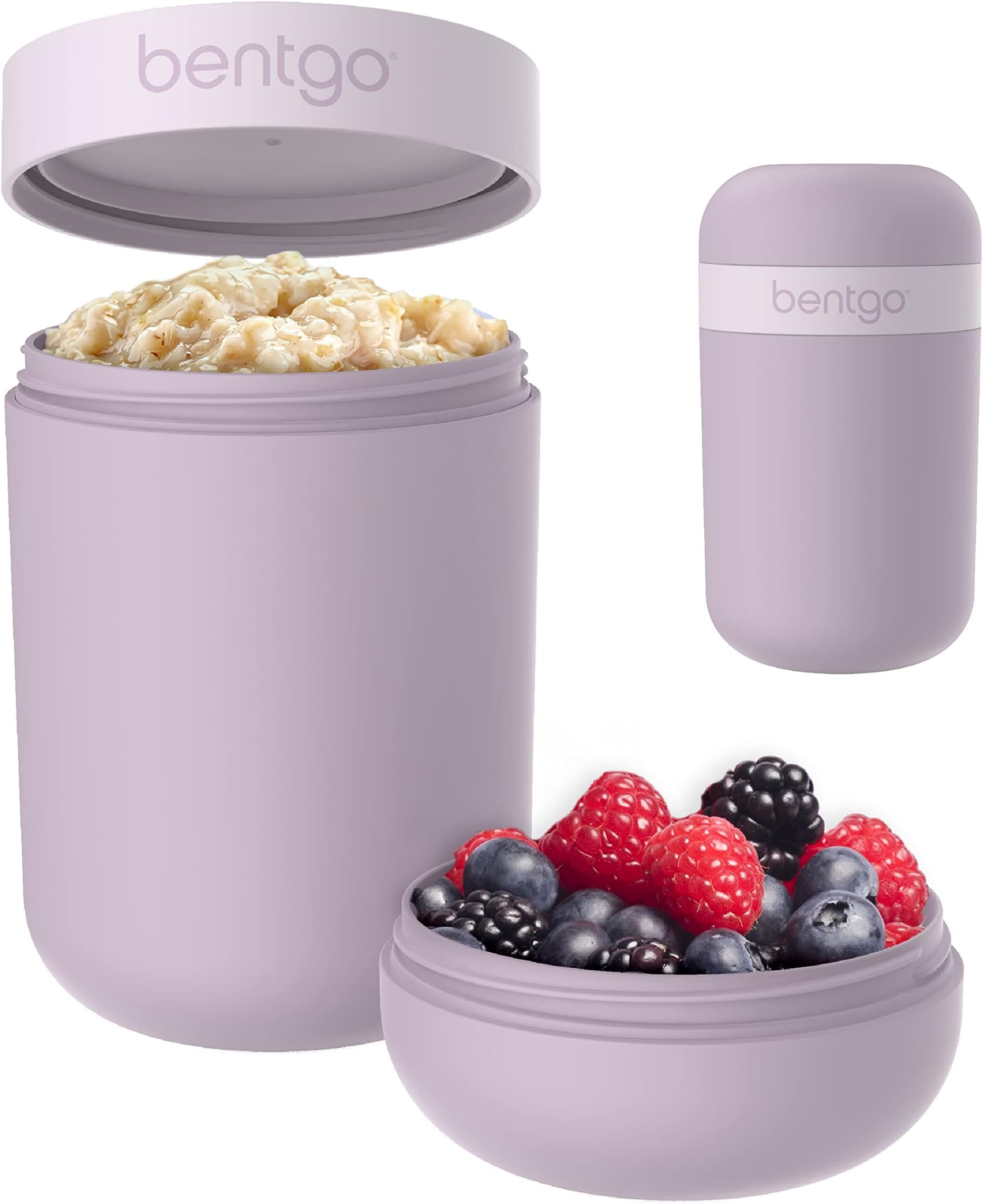 Snack Cup - Reusable Snack Container with Leak-Proof Design, Toppings Compartment, and Dual-Sealing Lid, Portable & Lightweight for Work, Travel, Gym - Dishwasher Safe (Orchid)