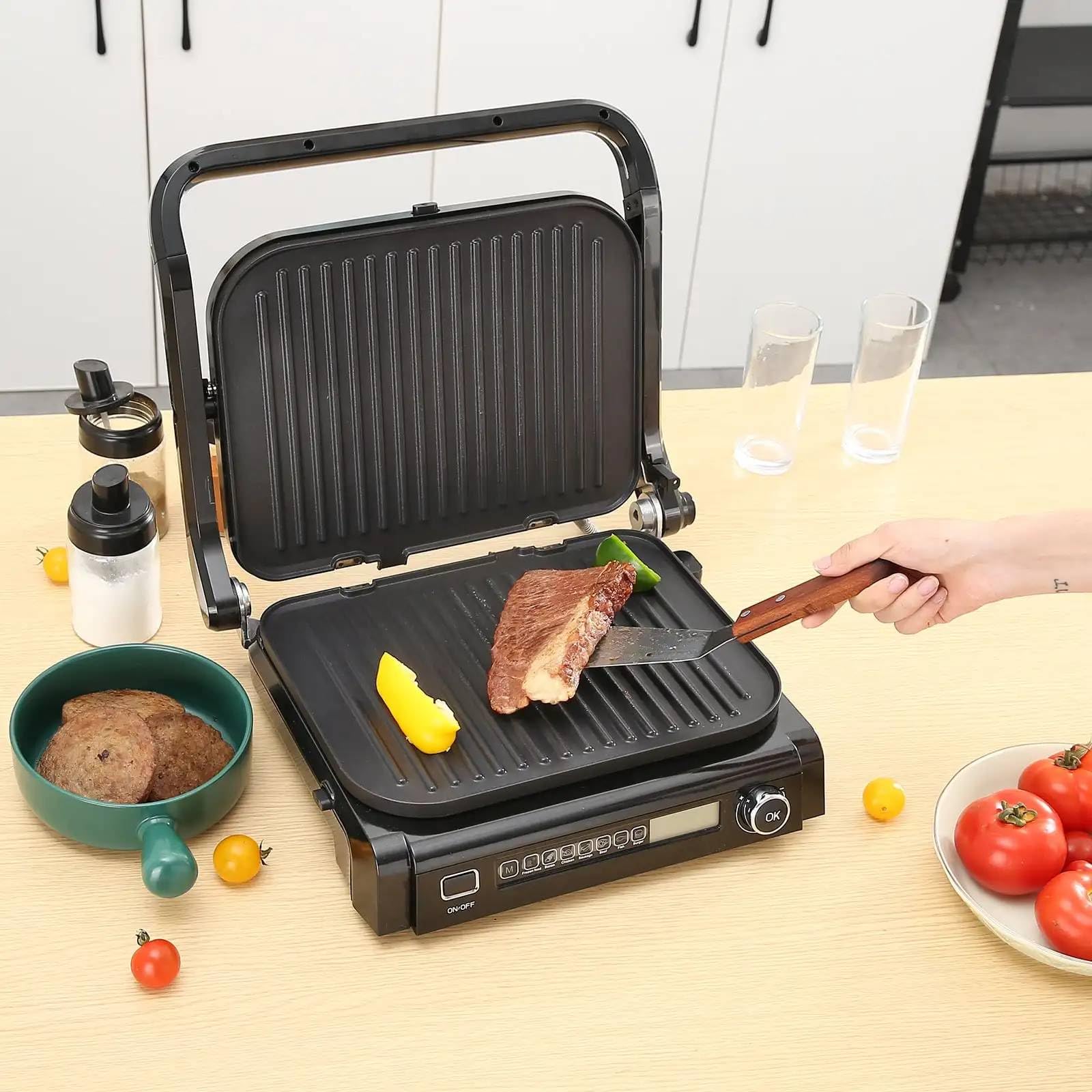 SHIPLORD® Large 14.4" Electric Countertop Griddle - Restaurant-Grade Hot Plate for Indoor BBQ & Cooking-image-33