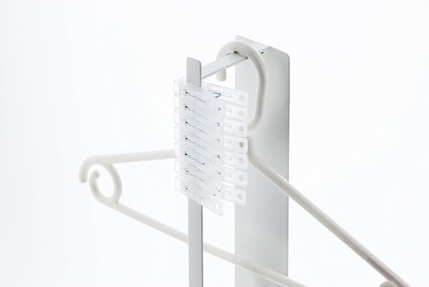 Yamazaki 3623 Magnetic Laundry Hanger Storage Rack, White, Approx. W 2.4 x D 3.3 x H 18.1 inches (6 x 8.5 x 46 cm), Tower, Washing Machine Side, Laundry Hook, Included