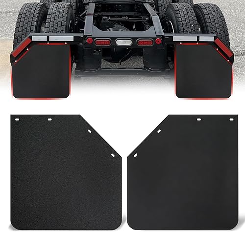 iiLentes 2 aletas de polímero de 24 x 24 pulgadas en ángulo negro resistente, protección universal contra salpicaduras para semirremolques,