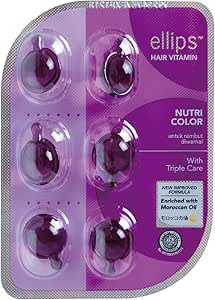 [np] エリップス Ellips ヘアビタミン 6粒入り シートタイプ 洗い流さない トリートメント (1シート(6粒), パープル)
