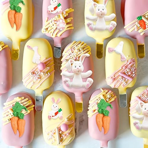 Miniatura 4 de Moldes de silicona de conejo, moldes de chocolate de zanahoria de conejo de Pascua, molde para hornear fondant de flor de huevo de Pascua para