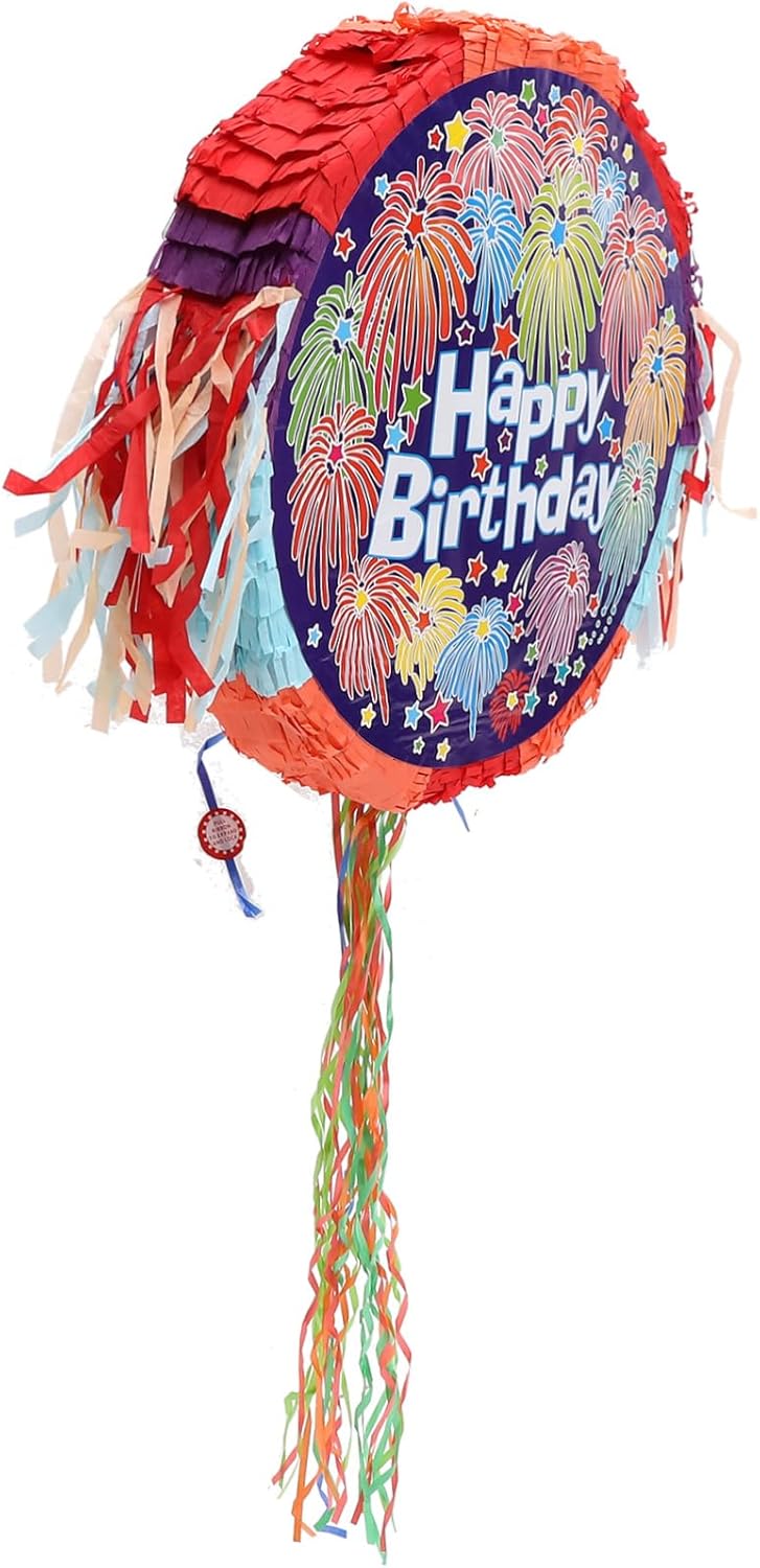 Wakauto Birthday Party Pinata Decorative Prop for Parties Round Design Reusable and for Fun Candy Game and Festive Celebration