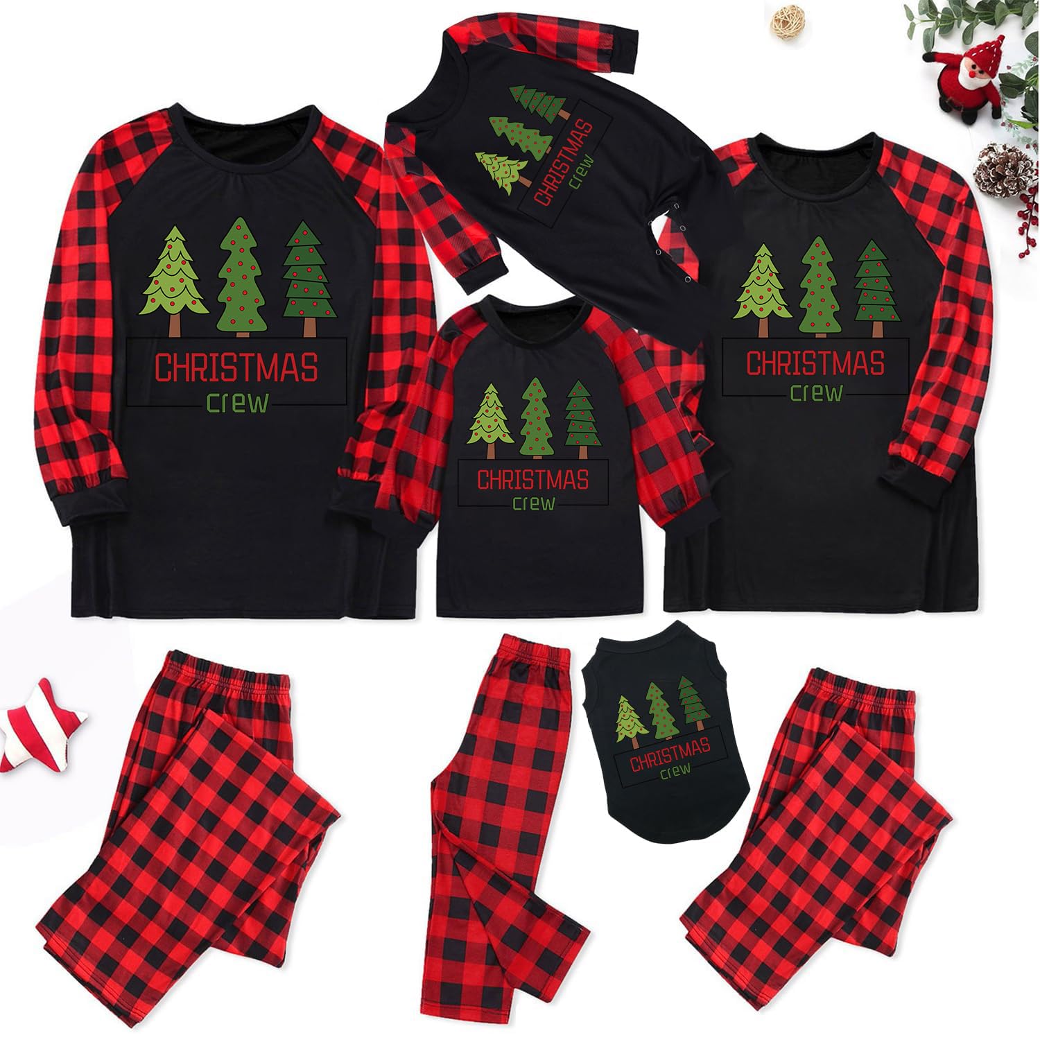 TEERAPHIQUE Christmas Pajamas for Family,Couples Xmas PJS Set