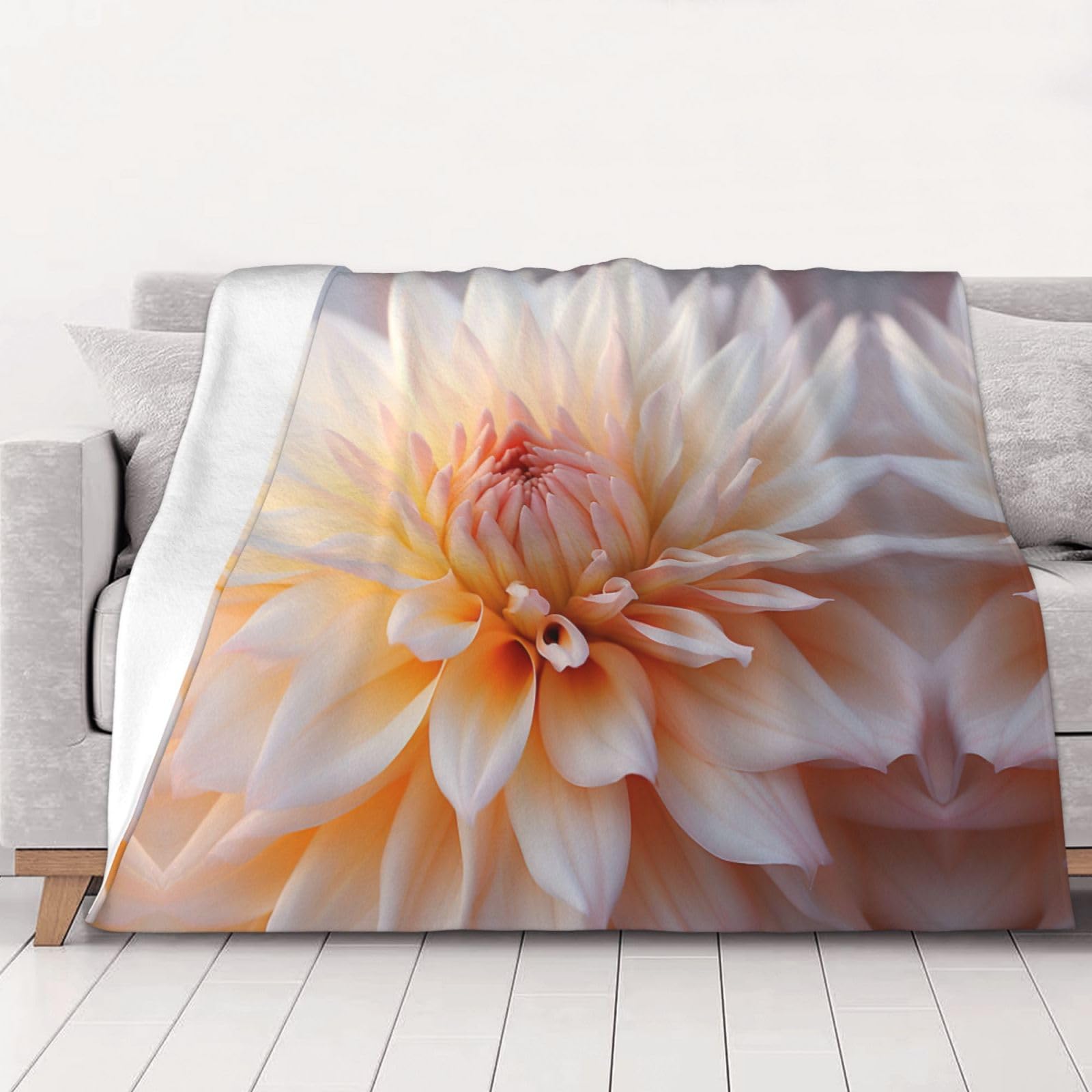 Couverture imprimé floral pour adulte plaid peluche climatiseur