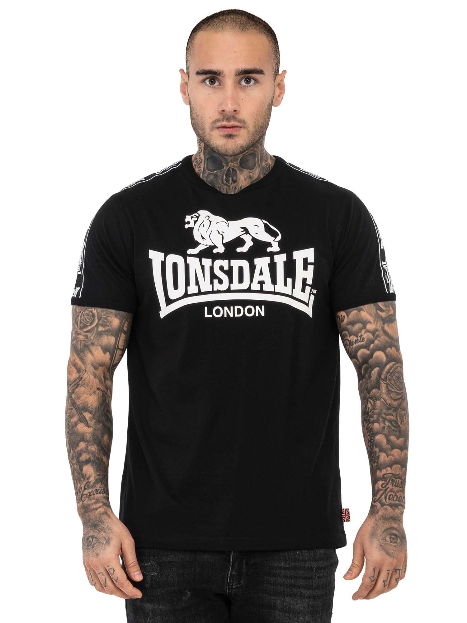 Lonsdale Men's Stour T-Shrit, Black/White, 3XL