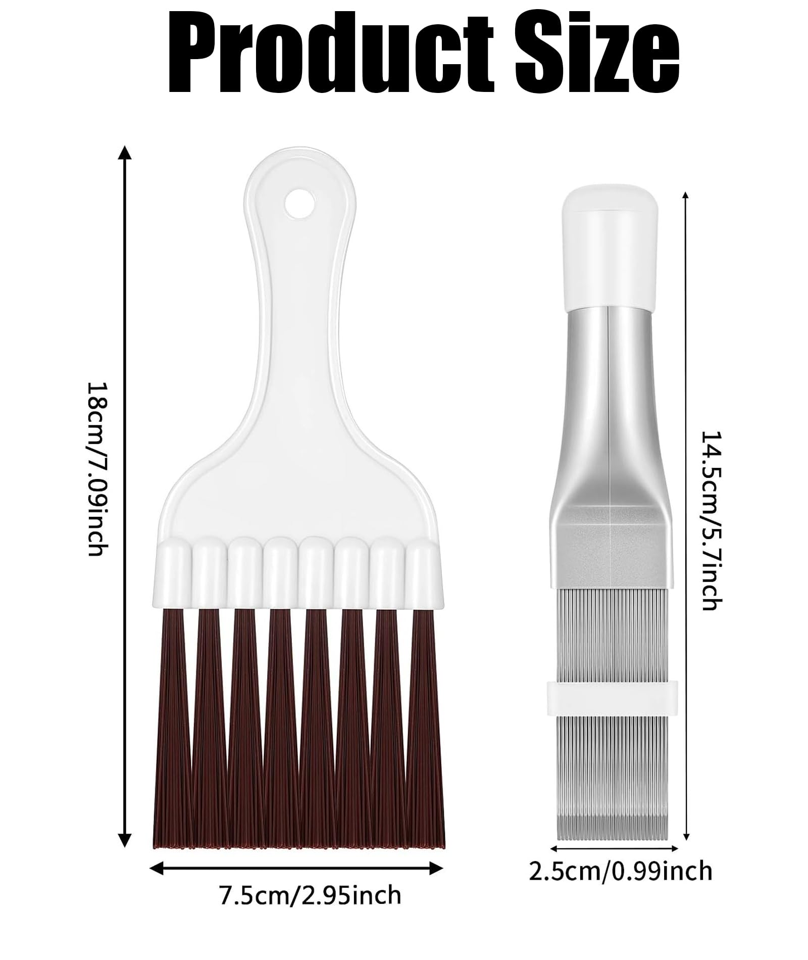 2 Pcs AC Coil Cleaner Brush Set, Air Conditioner Fin Comb Cleaner Kit, AC Cleaning Kit AC Coil Repair Tool for Efficient Cleaning AC Tools Suitable for Professionals or Home Maintenance Use 1