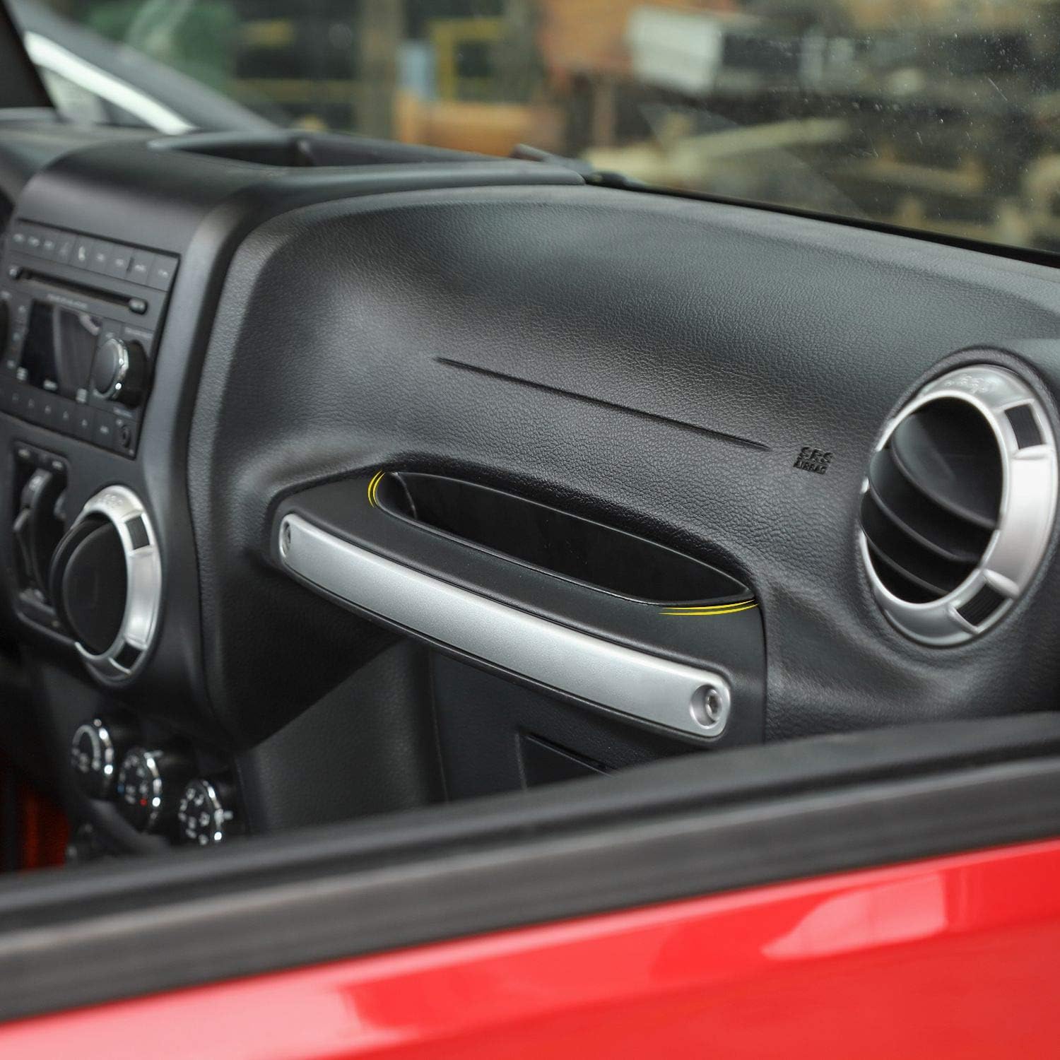 Voodonala for Jeep JK GrabTray Passenger Storage Tray Organizer Grab Handle Box for 2011-2018 Jeep Wrangler JK JKU 2/4-door, Black