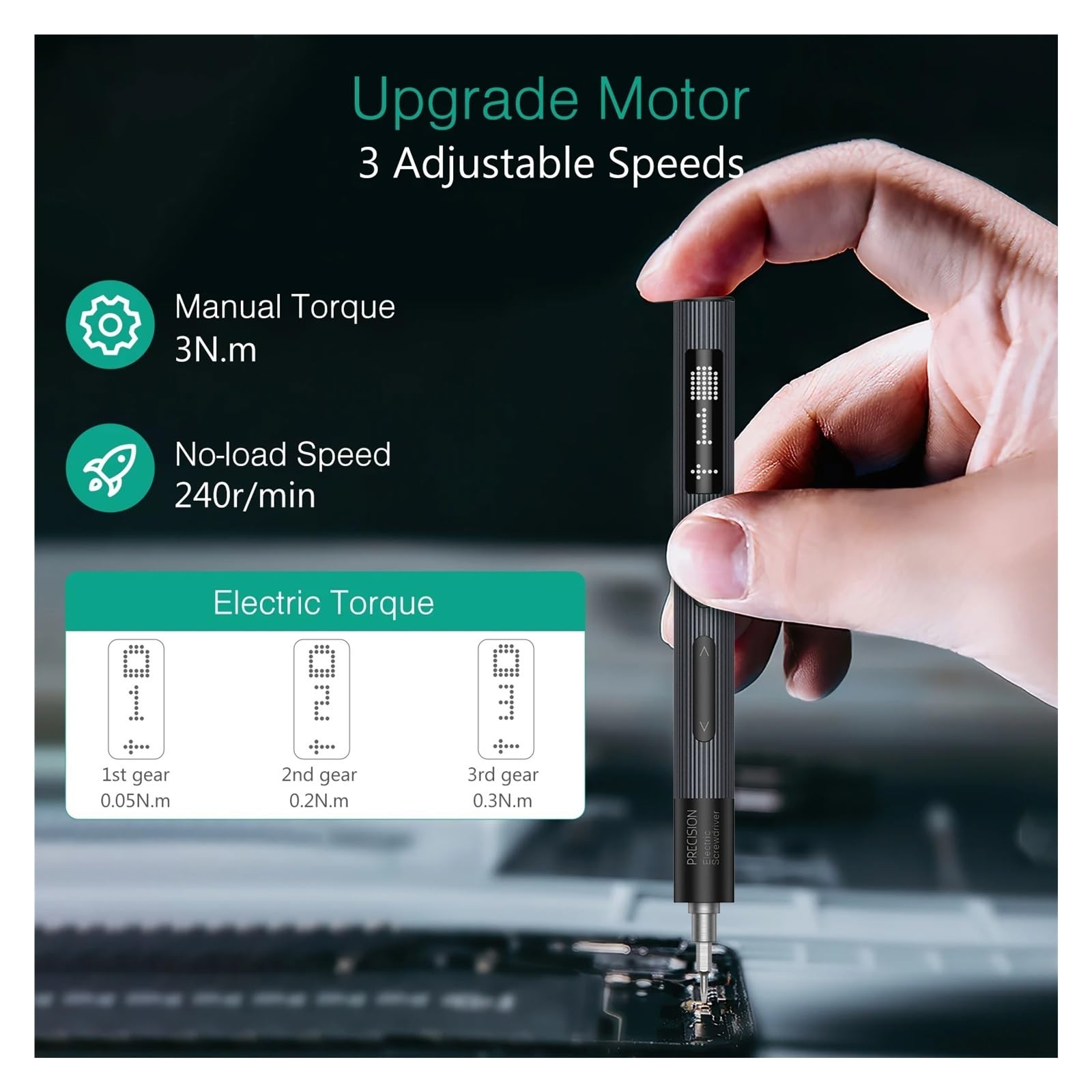Set Di Cacciaviti Elettrici Di Precisione 50 In 1 Con Punte Phillips Torx A Coppia Regolabile A 3 Velocità For Laptop, Orologio, PC Facile Da Usare