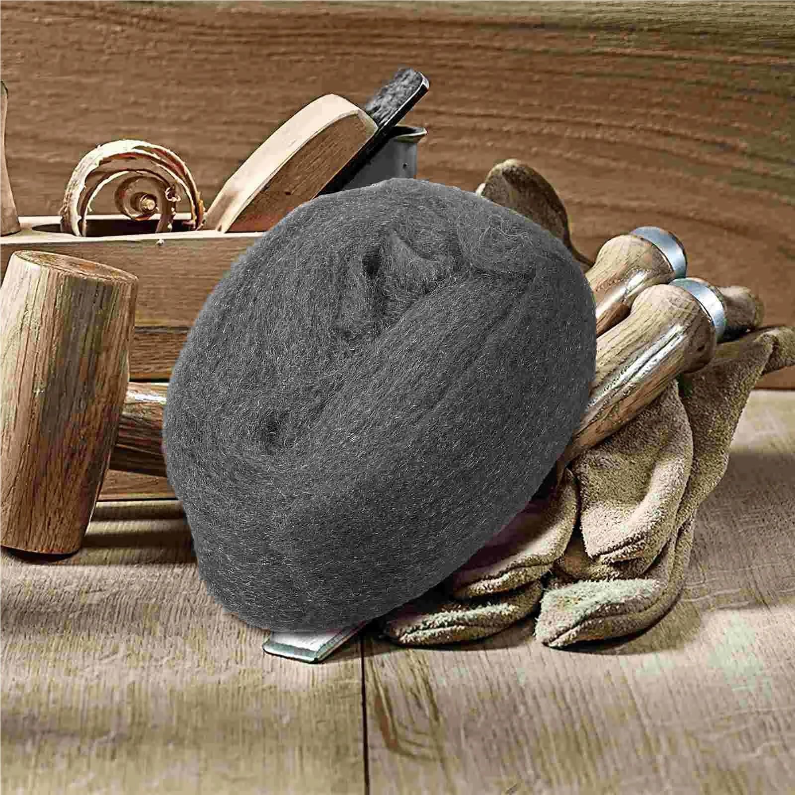Lana D'Acciaio 5 pezzi di filo di acciaio riutilizzabile in lana di filo di lana for lucidatura, lana d'acciaio for lana d'acciaio di vetro for tessuto di lana flessibile di legno Per Casa, Garage