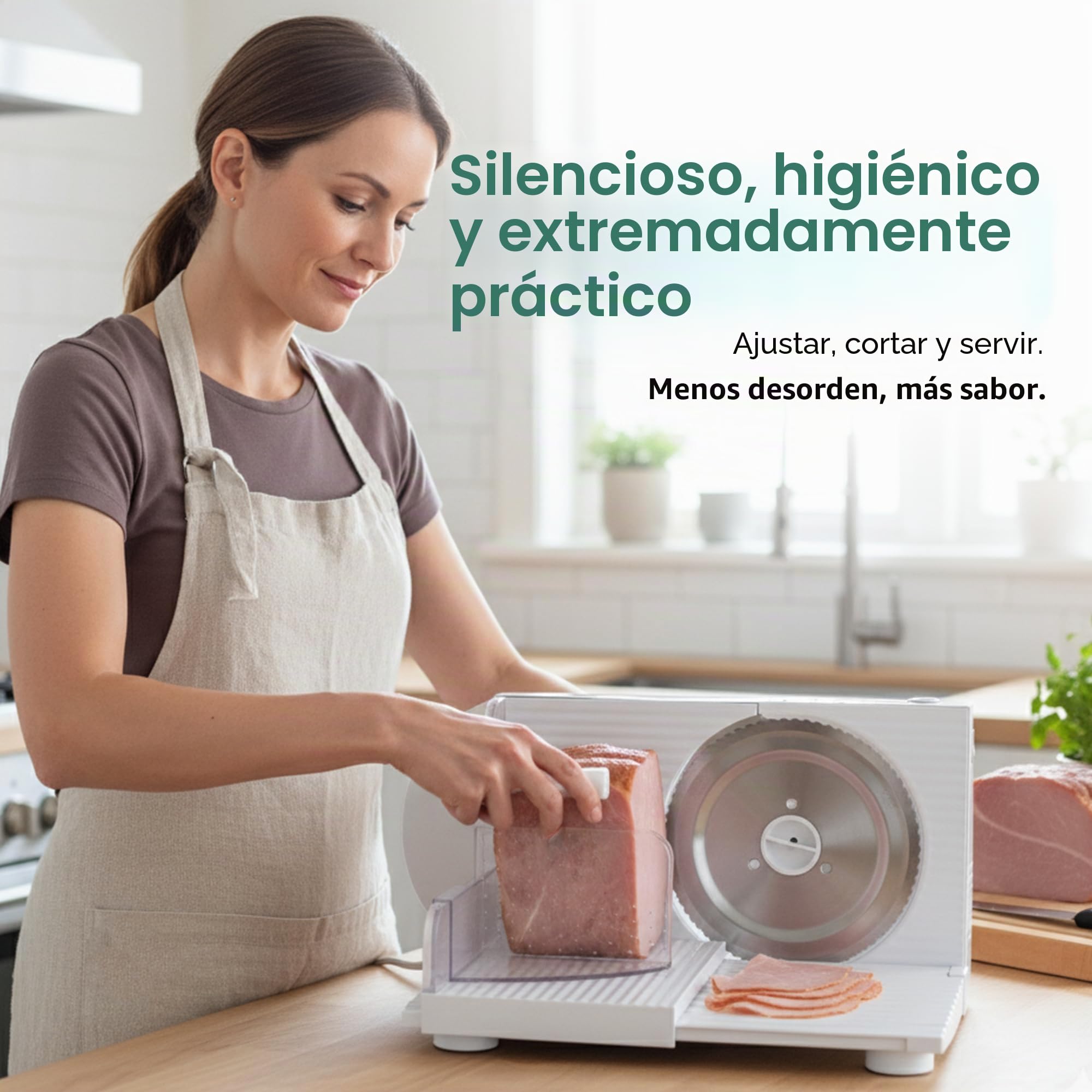 EMERIO Cortadora multiusos, Made in EU, MS-125000, cuchilla de acero inoxidable de Alemania, ajustable de 0 a 17 mm, plegable para ahorrar espacio, con interruptor de seguridad, Eco 100 W