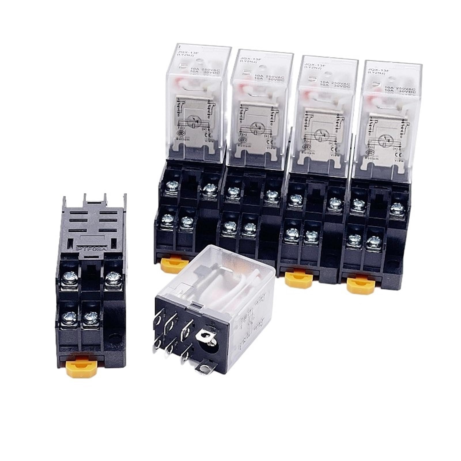 Bobina de relé de alta potencia JQX-13F HH62P Interruptor de relé electromagnético mini DPDT general con base de zócalo CA 110 V 220 V CC 12 V 24 V 5 A(AC 24V)