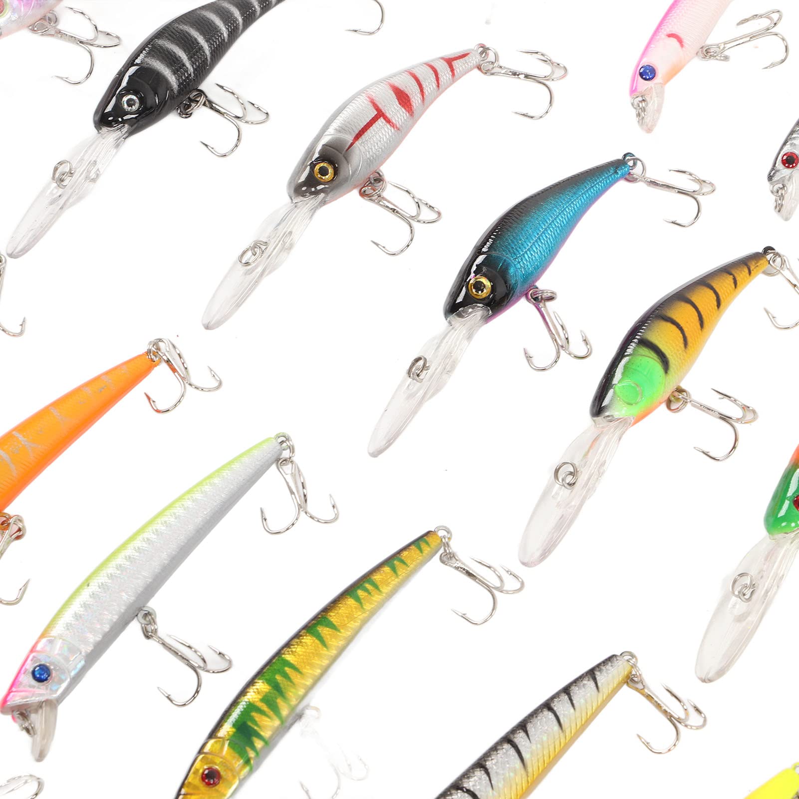 Aorace Angelköder Set Gemischt - 56-teilig Mit Elritzen, Poppern & Kurbelködern