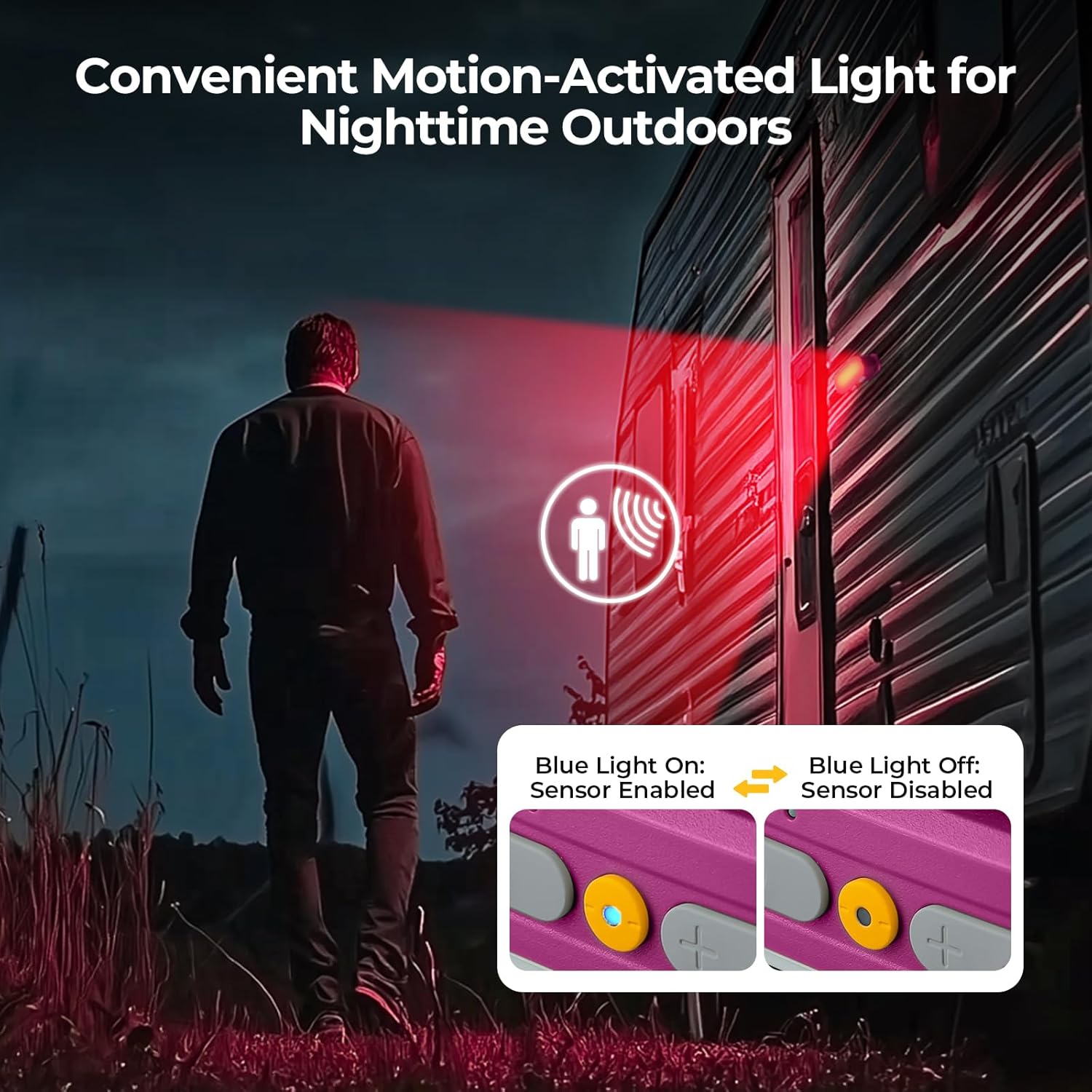 BougeRV Movable Area Light, Rechargeable Camping Lantern, 3200mAh Portable Camping Light, IP65 Waterproof, Camp Lamp for Tent, Power Outages, Emergency, Outdoor(Magenta)