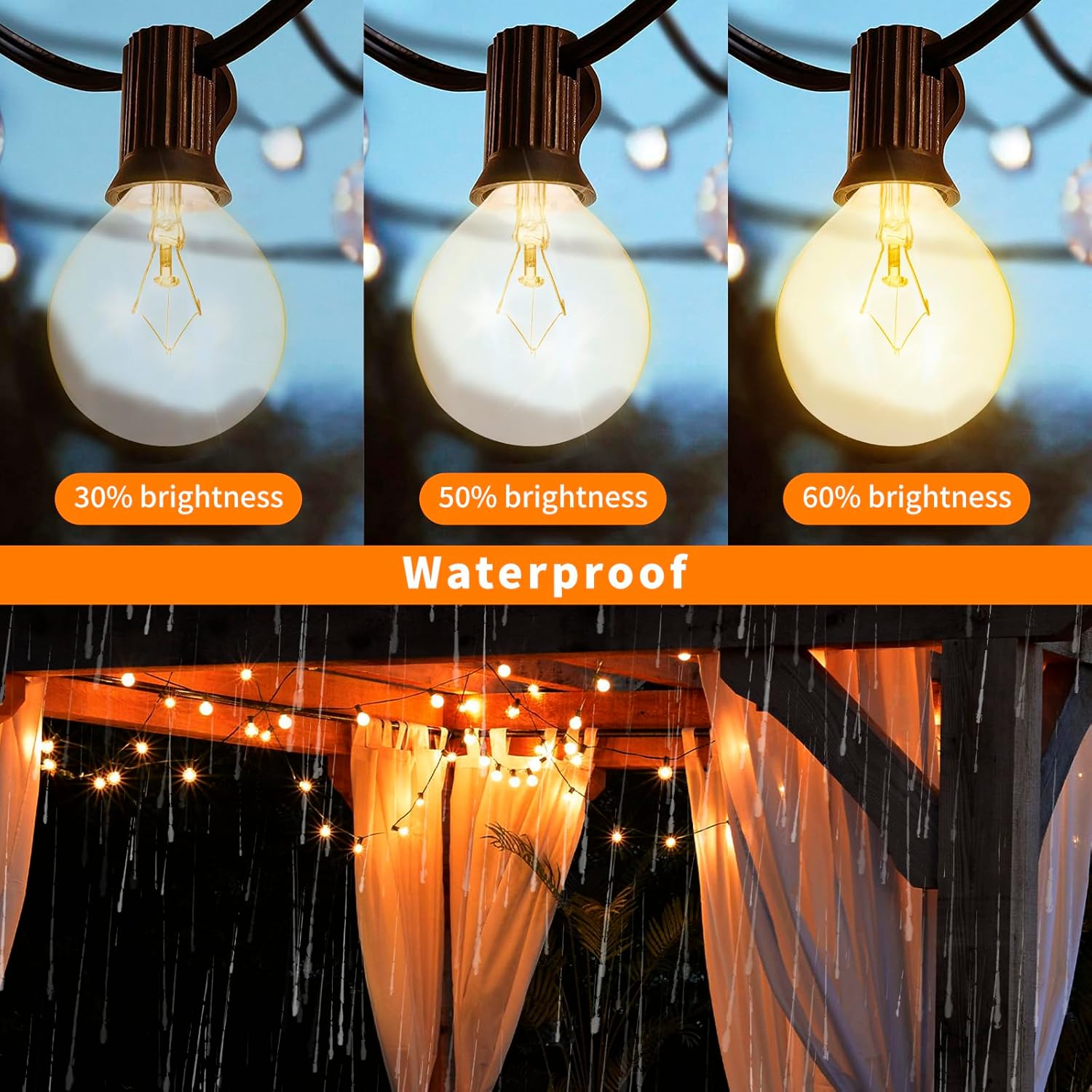 8 Pack 40 Watt Wax Warmer Bulbs Replacement Light Bulb for Full Size Scentsy Warmer 120V G50 E12 Incandescent Standard Base for Indoor Outdoor Patio String Lights