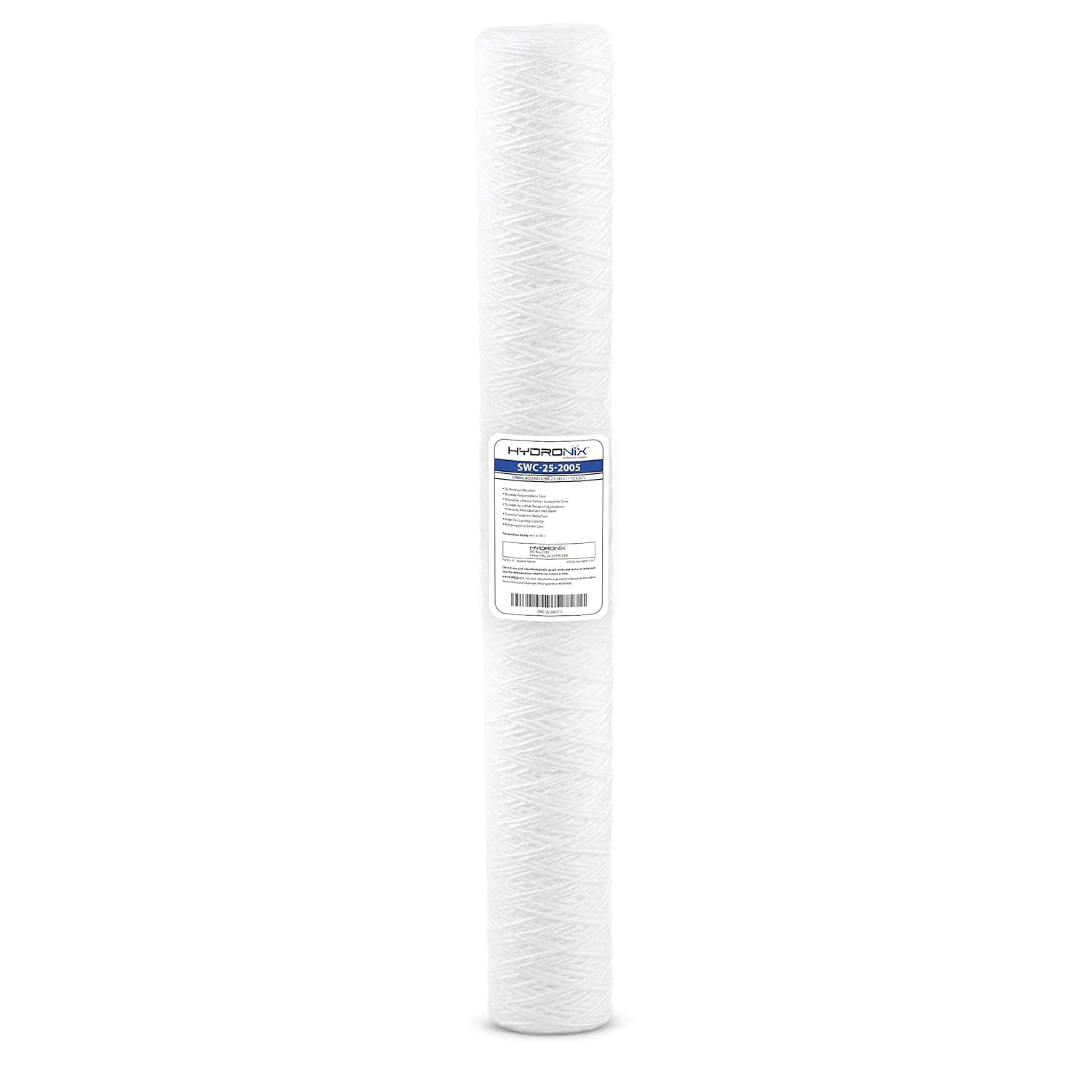 Hydronix SWC-25-2005 Universal NSF String Wound Sediment Water Filter Cartridge 2.5" x 20" - 5 micron