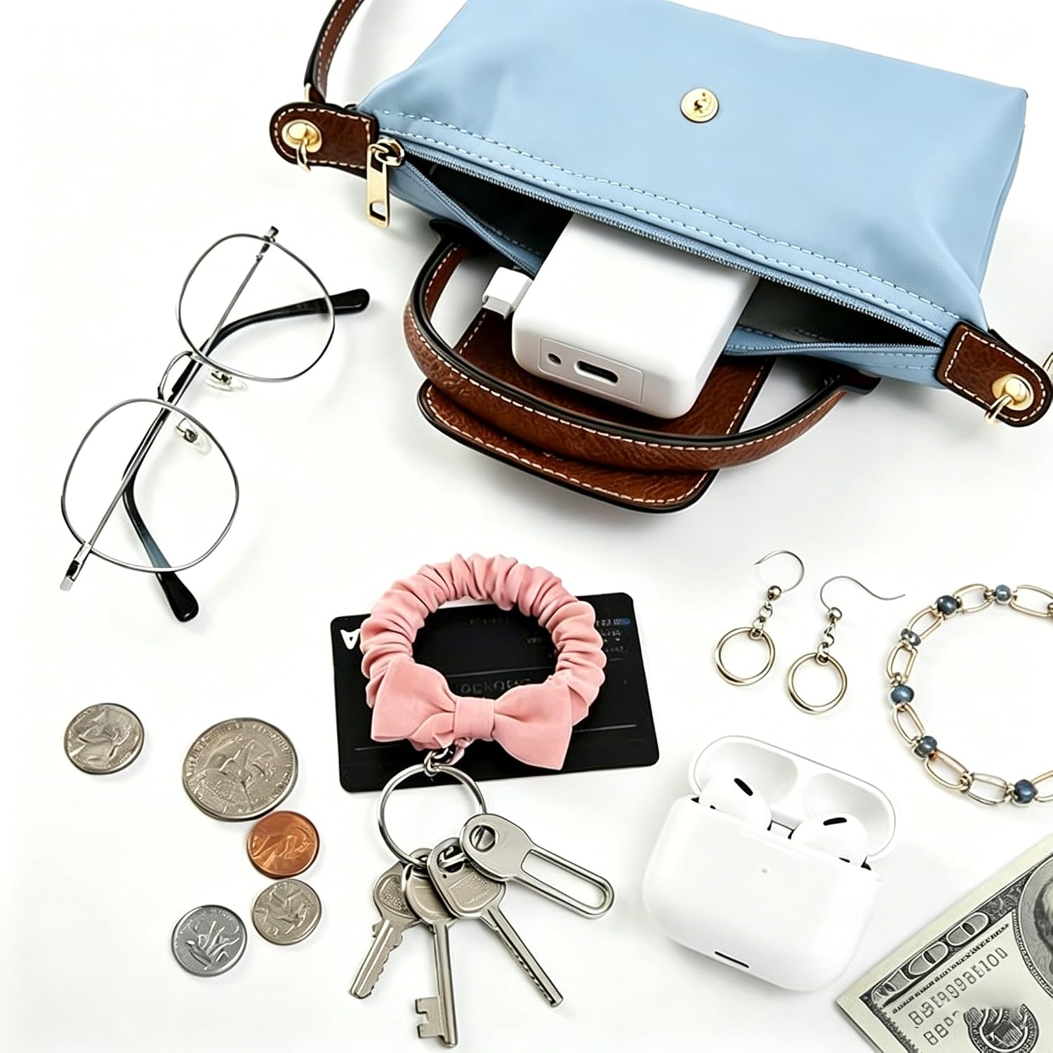 Mini Crossbody Bags for Women - Quilted Handbags Purses with Adjustable Strap, Nylon Small Handbags image 3