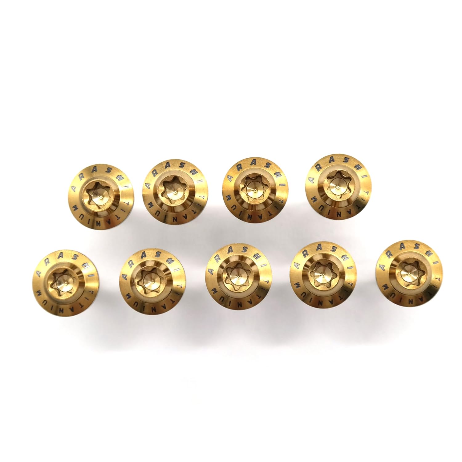 Arashi Front Brake Disc Rotors Mounting Bolts for Suzuki B-King GSX 1300 2008-2010, GSX1300R Hayabusa 2008-2020 ABS 13-20, V-Strom DL650 07-12 Titanium Tapered Torx Screws M8x22 Gold 10 Pcs