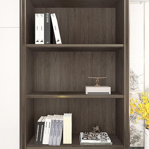 Miniatura 9 de TOTIO Papel tapiz de grano de madera extra ancho de 31.5 x 315 pulgadas, color marrón chocolate, textura de nogal oscuro, papel de contacto, diseño