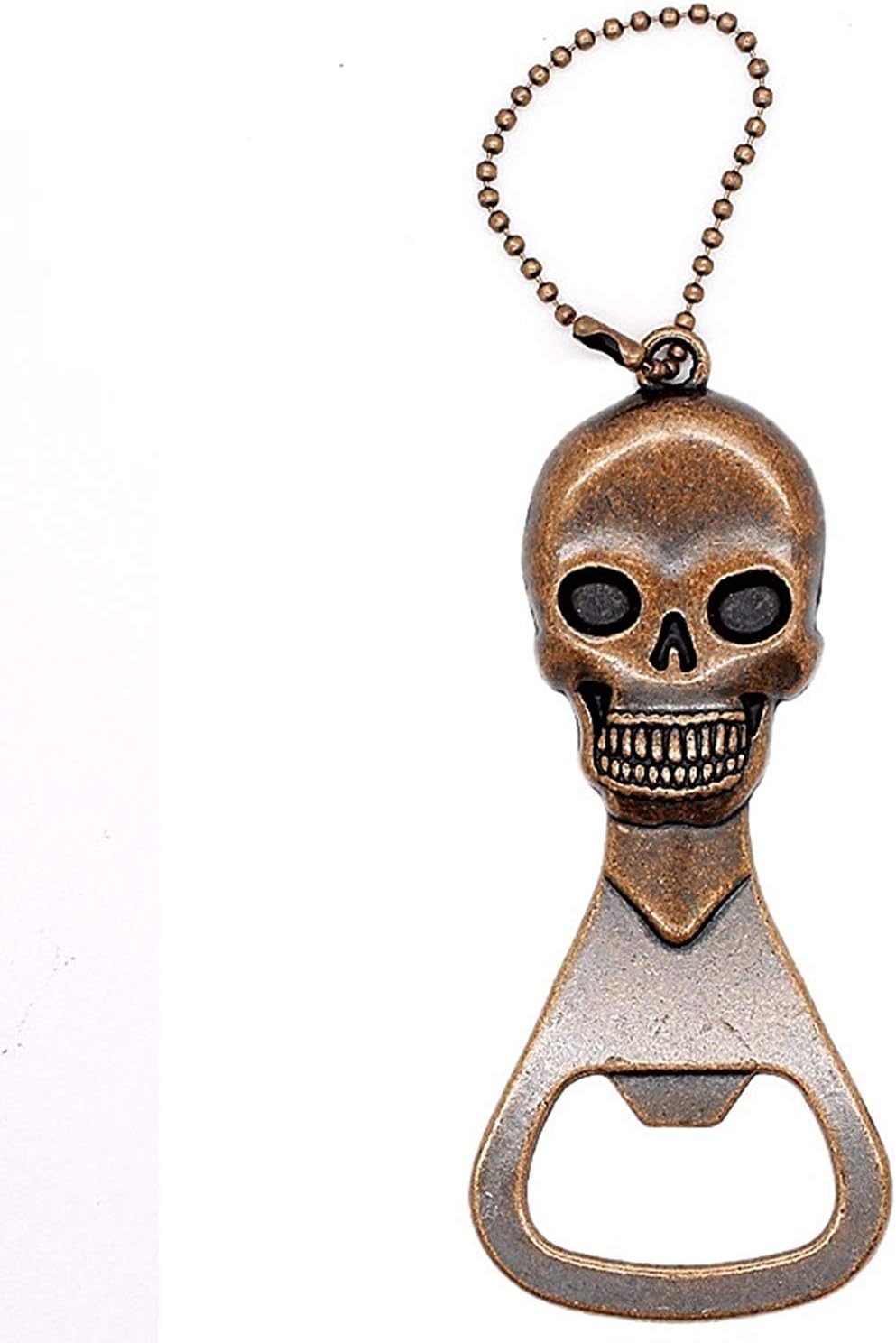 Skull Beer Bottle Opener Keychain Skeleton Opener for Bar Bartender Men and Women , Retro Copper (Vintage Brown)