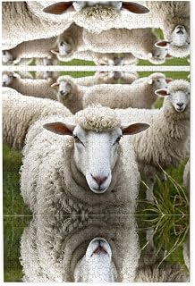 Cute Sheep Lamb 1000 Piece Wooden Vertical Jigsaw Puzzle for Adults, Family Game, Stress Relief Gift