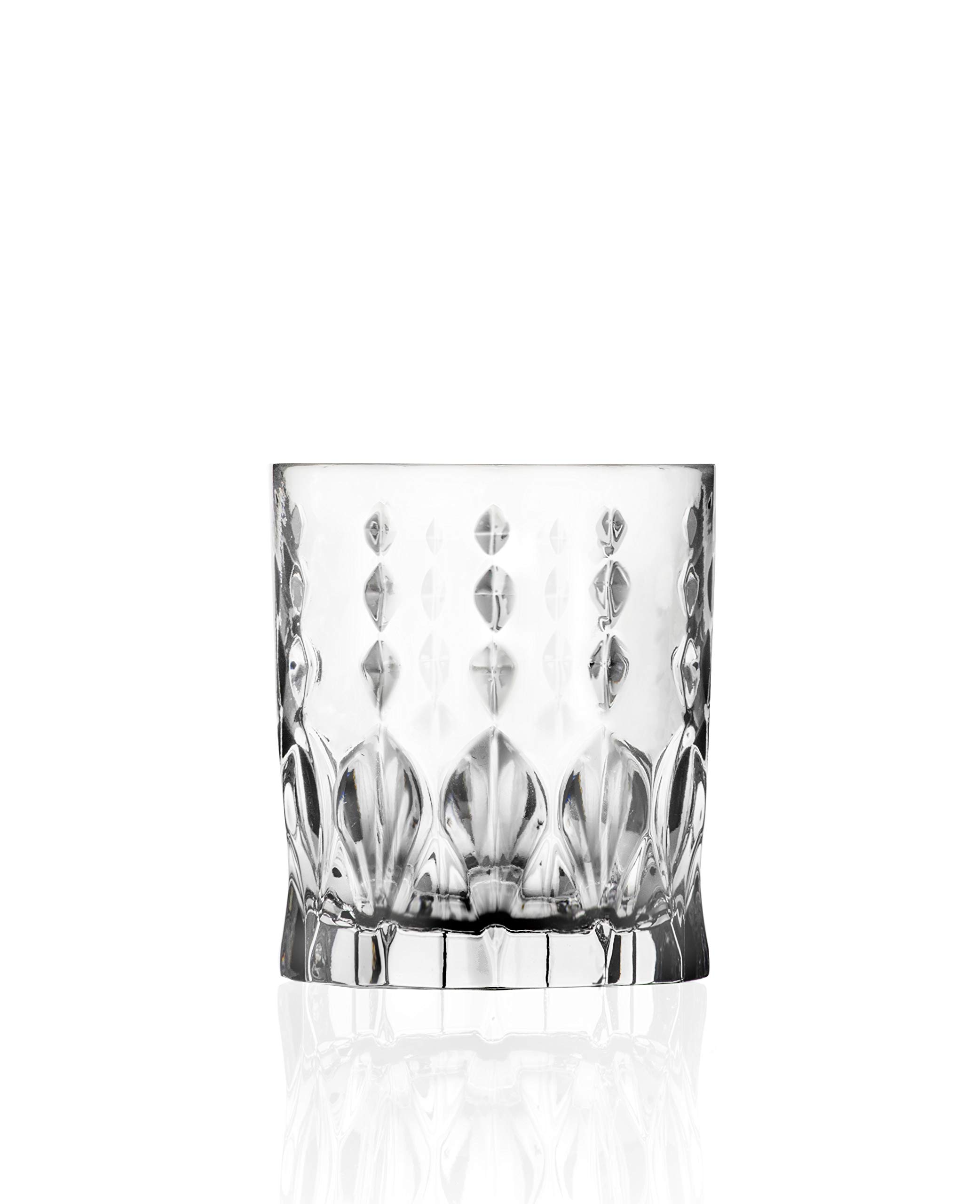 Vaso de cristal doble a la edad – Juego de 6 vasos – Diseñados DOF vasos – para whisky – Bourbon – agua – bebidas – 12 oz – Cristal sin plomo – Fabricado en Europa por Barski