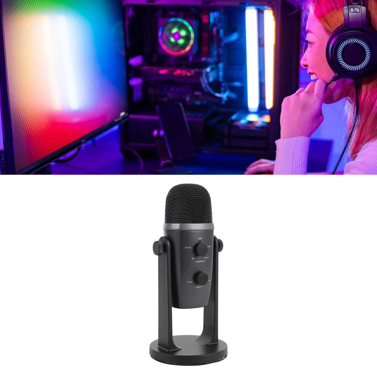 Jectse Mikrofon Kondensatora USB, Przewodowe Komputerowe Gamy Streamingowe MICL Aluminium Aluminium do Nagrywania Oraz Podcasting na Komputerze, Wtyczni i Odtwarzania Tabletu