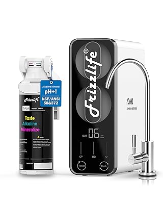 Frizzlife Reverse Osmosis Water Filter - Alkaline Mineral pH+, NSF/ASNI 58&53&42&372 Standard, 600GPD Tankless RO Reverse Osmosis System, Under Sink, 2:1 Pure to Drain, Reduce FPAS/PFOA, PD600-TAM3