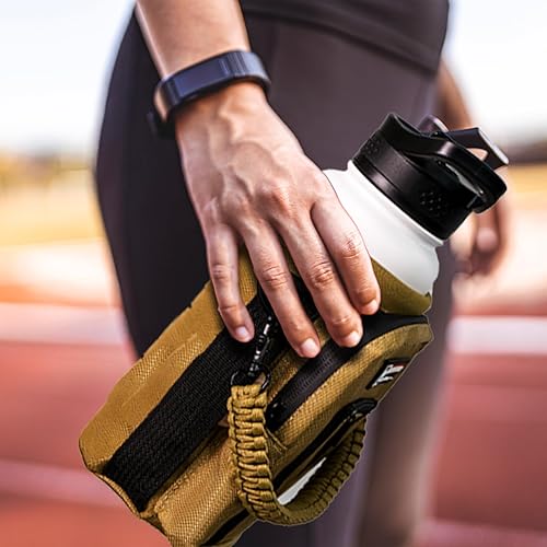 Vista 82 de NATURE PIONEOR Soporte para botella de agua con correa ajustable – 25/32/40 onzas, funda aislante para botella de agua con mango de paracaídas y 2