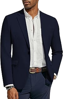 PaulJones Men's Lightweight Blazer Casual One Button Blazer Breathable Sport Coat