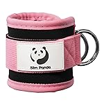 Slim Panda Ankle Strap for Cable Machine,Ankle Cuff for Kickbacks, Booty Hip Abductors,Glute Workouts, Leg Extensions, Curls for Men and Women, Adjustable with Double D-Rings (Single, Pink)
