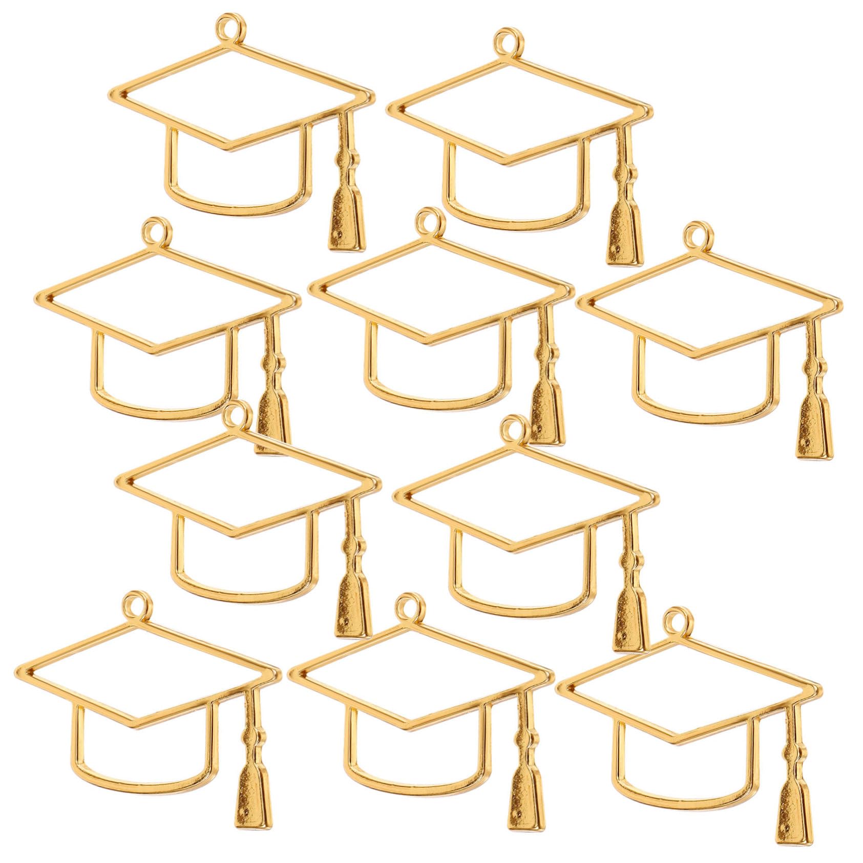 ARTIBETTER 5 Series Accesorios Para Birrete De Graduación Amuletos De Tapa De Graduación Encantos De Graduación Amuletos Para Hacer Joyas Gorro De Graduación Golden Aleación 10 Piezas X 5