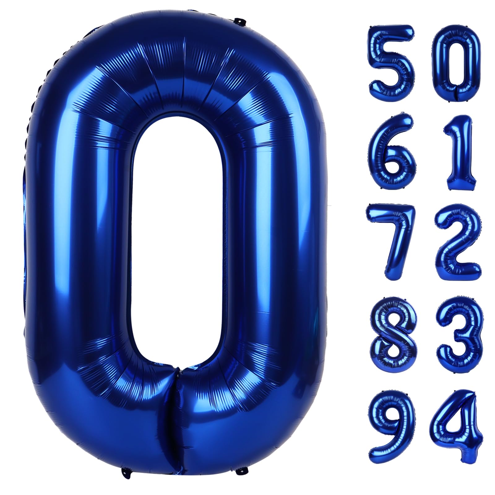 Night Blue 0 Balloon - Number Balloon 40 Inch, 0th Night Blue Decorations