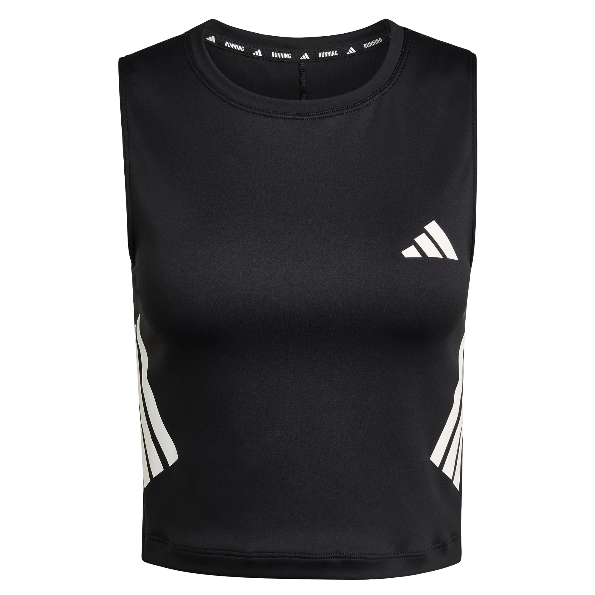 adidas Women's Adi365 Running Climacool Iconic Crop Tank Shirt, Black, XXS
