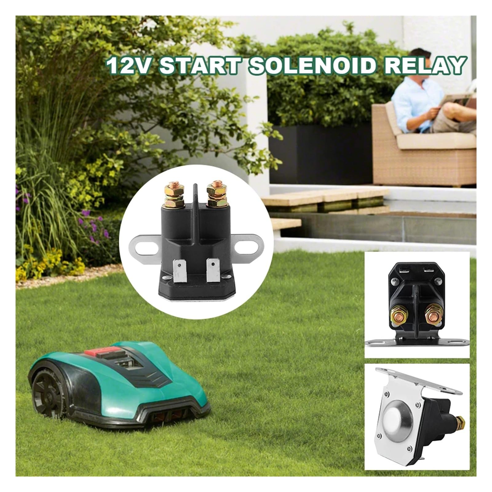 Relé de solenoide de arranque de 12 V for cortacésped, 725-04439A, 1134-2962-01, aleación de zinc 33-335, for tractor cortacésped, lancha motora.