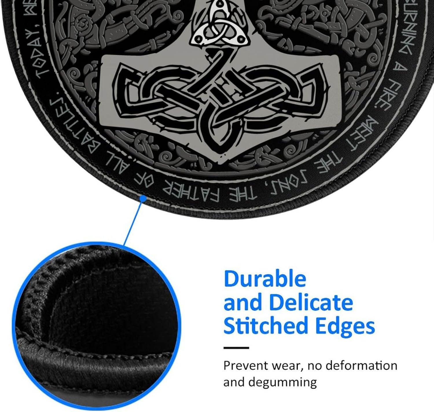 Cool Hammer Magic Traditional Round Mouse Pad, Small Gaming Mousepad with Stitched Edge, Non-Slip Rubber Base Mouse Mat Office Desk Accessories for Laptop Computer Decor 7.9 X 7.9 Inch image 4