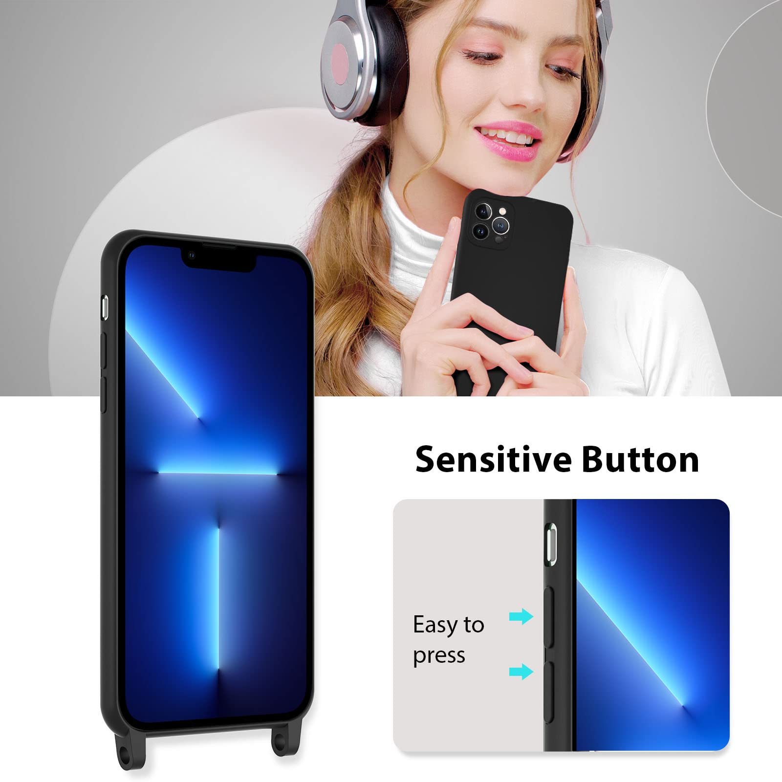 Amazon.com: UEEBAI Crossbody Lanyard Phone case for iPhone 13 Pro