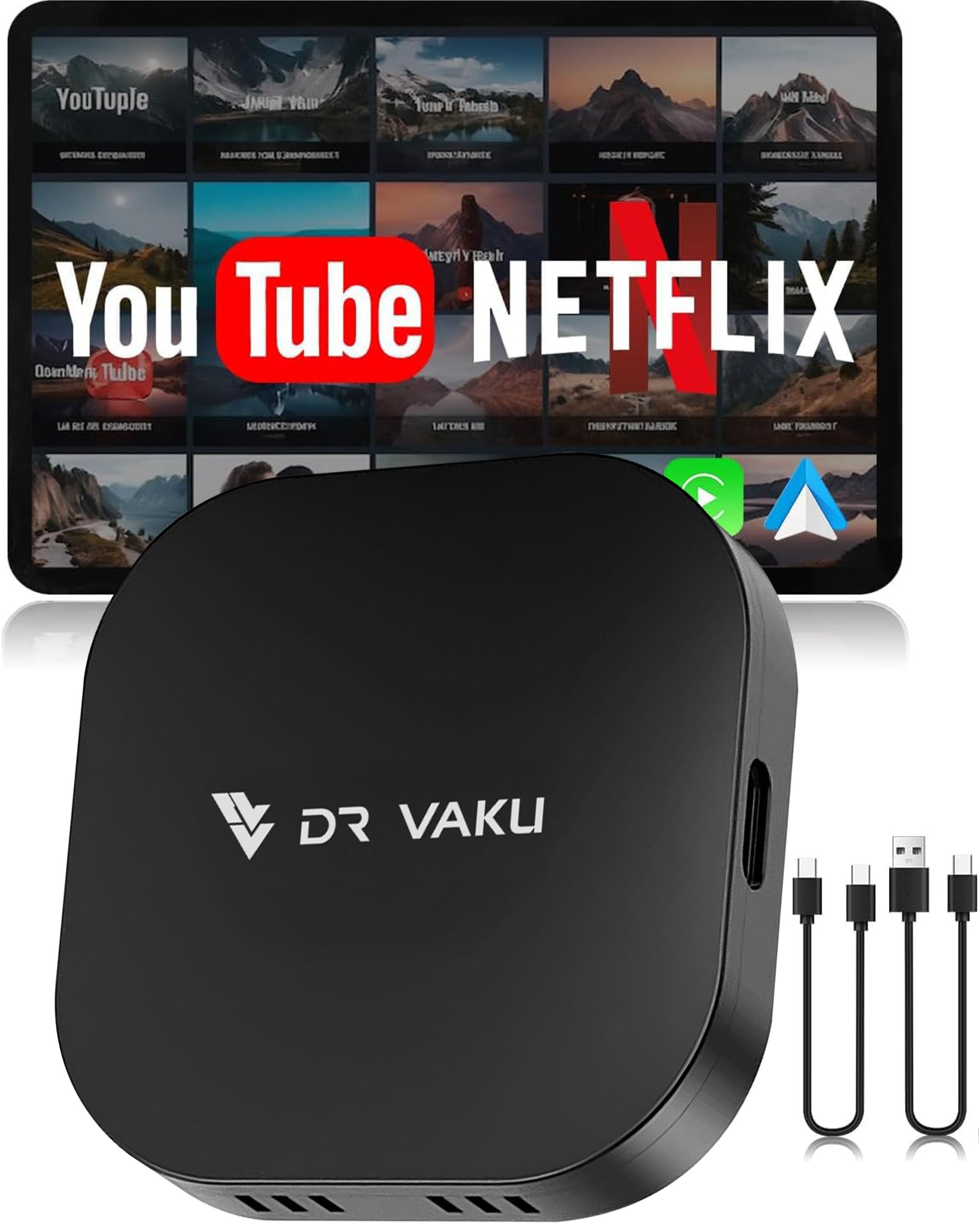 DR VAKU MUSEPRO 2025 Upgraded Wireless CarPlay Adapter, 5-in-1 Apple & Android Auto Device Supports Netflix/YouTube/TF Card, Magic Ai Box for Cars from 2016 & iPhone iOS10+-image-36