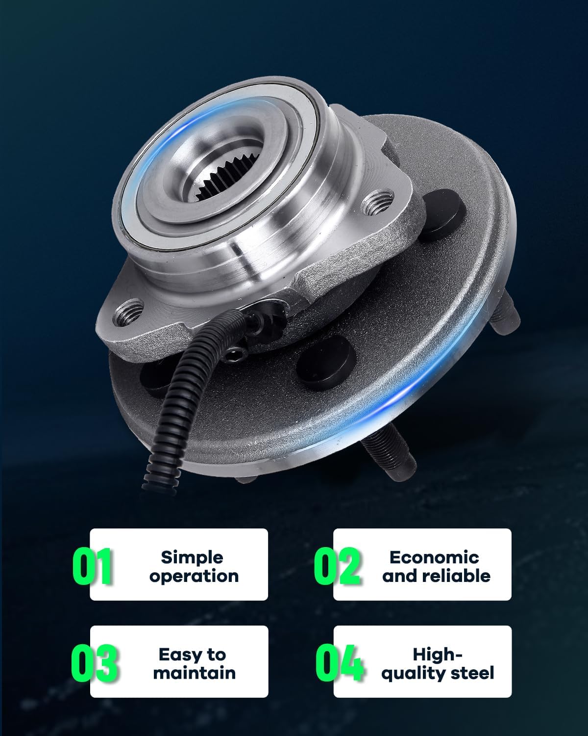 SCITOO 2x Front Wheel Hub and Bearing Assembly 2002-2005 for Ford Explorer,2003-2005 for Lincoln Aviator,2002-2005 for Mercury Mountaineer,W/ABS 5-Lug 515050