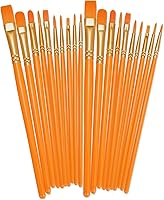 Vista 19 de BOSOBO Juego de Pinceles de Pintura, Paquete de 2, 20 Piezas con Punta Redonda Puntiaguda, Cerdas de Nylon, Pinceles de Pintura Acrílica