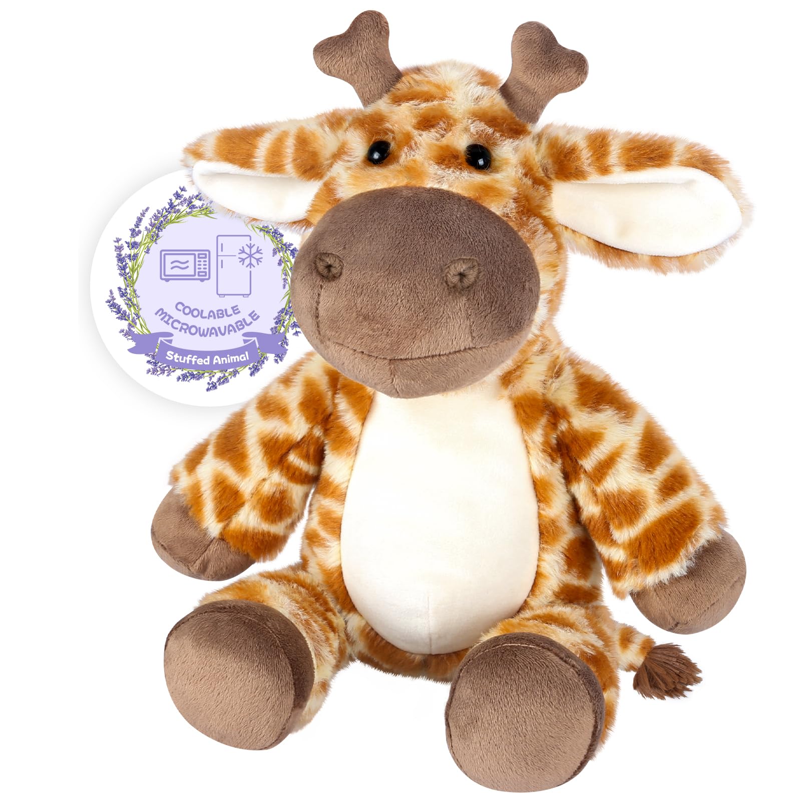 Giraffe Stuffed Animal, Heatable & Coolable Plushie, Microwavable Heating Pad for Soothing & Relaxation, Cute Plush Toy, Giraffe Gifts for Kids & Adults