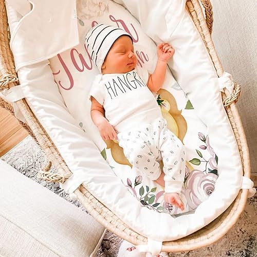 Miniatura 3 de Juego de 4 sábanas de moisés personalizadas para bebé, elásticas y ultra suaves, con nombre personalizado, ajuste universal para colchón de moisés